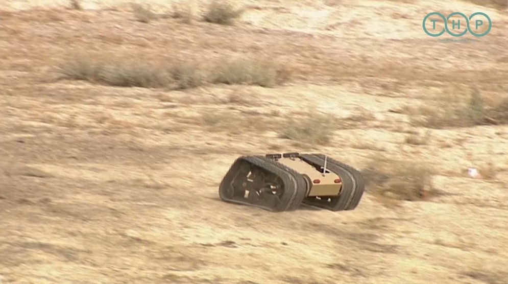 A small-sized unmanned ground vehicle (UGV) used during training exercises in Turkmenistan's Balkan region